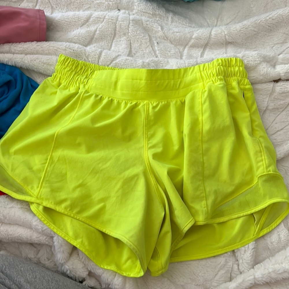 Lululemon Hotty Hot Neon yellow shirt size 8